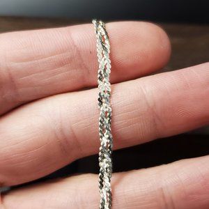 7 Inch Sterling Silver Cute Woven Design Chain Bracelet